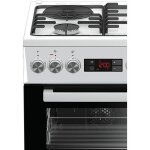 Cuisinire  gaz - beko - fse53321dwcs - 3 foyers + 1 lectrique - 60 cm - blanc