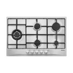 Cuisinire  gaz glem gt85tix - acier inoxydable - 5 brleurs - chaleur tournante