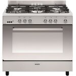 Cuisinire e - cooker 90 x 60 cm inox - four gaz catalyse 109 l - gril l glem - ge960cmix2