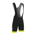 Cuissard - gist - a bretelles court - coolmax - noir - jaune fluo - m