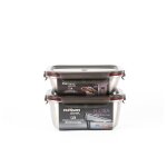 Cuitisan ? lot de 2 boites alimentaires en inox compatible au micro - ondes ? 580 et 980ml