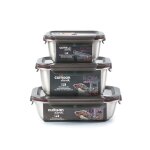 Cuitisan ? pack de 3 boites alimentaires en inox compatible au micro - ondes ? 500 980 et 1100ml