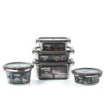 Cuitisan ? pack de 5 boites alimentaires en inox compatible au micro - ondes ? 580 640 920 1100 et 1800ml ...