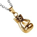 Cupimatch style gothique en acier inoxydable ton or gant de boxe pendentif collier avec chane 55cm pour ...