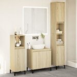 Ensemble de meubles de salle de bain - cuque - af264 - ch�ne sonoma - 3 pi�ces - design contemporain