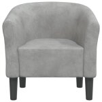 Fauteuil cabriolet - cuque - cq019 - velours gris clair - 70 x 56 x 68 cm - 1 place