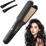 Curler curler straightener with 4 adjustable temperatures ceramic curling iron hair curler for fluffy ...