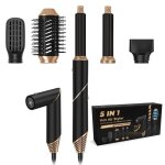 Curling iron pro 5 - en - 1�: grandes boucles vagues vari�t� de styles brosse � cheveux � air chaud