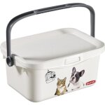 Boite carre  couvercle - curver - multiboxx 3l - blanc - pour chien et chat - plastique