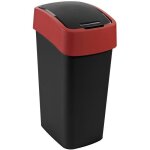 Curver flip bin poubelle  bascule plastique noir - rouge 50l