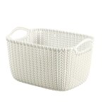 Curver panire de rangement rectangulaire knit 8 l tricot blanc