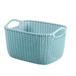Curver panire de rangement rectangulaire knit 8 l tricot bleu