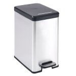 Curver poubelle  pdale 25l slim aspect mtal