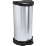 Curver poubelle � p�dale 40l aspect m�tal argent