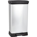 Curver poubelle  pdale - 50 litres - aspect mtal - plastique recycl