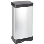 Curver poubelle  pdale deco 50 l argent 240643