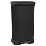 Curver poubelle  pdale rectangulaire deco 50 l noir mtallique