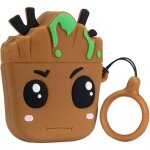 Etui pour airpods 1 / 2 - cute case - groot 3d - silicone haute qualit - marron - confortable et souple ...