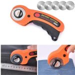 Cutter rotatif - artisanat - 45mm - lames remplaçables - universel - pour cuir et patchwork Cutter rotatif - artisanat - 45mm - lames remplaçables - universel - pour cuir et patchwork