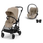 Cybex - poussette duo melio carbon + si�ge auto cloud t plus almond beige