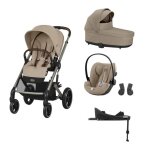 Cybex - poussette trio balios s lux + cloud g plus + nacelle s lux + base g set m almond beige
