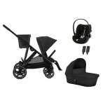 Cybex - poussette trio gazelle s + cloud g plus + nacelle moon black