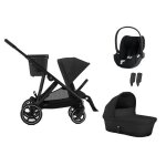 Cybex - poussette trio gazelle s + cloud t + nacelle moon black