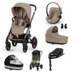 Cybex - poussette trio talos s lux + si�ge auto cloud g plus + nacelle s lux + base g set xl almond beige ...