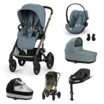 Cybex - poussette trio talos s lux + si�ge auto cloud g plus + nacelle s lux + base g set xl stormy blue ...