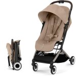 Cybex - poussette ultra compacte et confortable - orfeo - 4 roues - almond beige