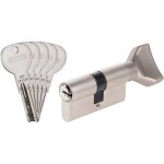 Cylindre � bouton isr6 - exem - laiton nickel� - sentrouvrant avec cl� num�roabc015302 - b30 x 40 mm