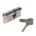 Cylindre de serrure bricard alpha dbrayable - nickel - europen - 10 goupilles - 70 mm - 5 cls incluses ...