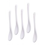 Cuill�res � caf� - da. wa - porcelaine blanche - lot de 5 - r�sistantes � la chaleur