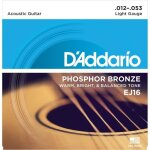 Daddario ej16 jeu de cordes en bronze pour guitare acoustique - 12 - 16 - 24 - 32 - 42 - 53