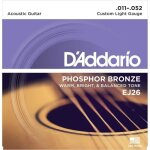 Daddario ej26 jeu de cordes en bronze pour guitare acoustique - 11 - 15 - 22 - 32 - 42 - 52
