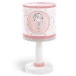 Lampe de chevet - dalber - sweet dance - motif danseuse - rose - h 30 cm l 15 cm