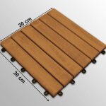 Dalles acacia - deuba - 30cm x 30cm - syst�me clipsable - marron