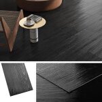 Dalle pvc adhesive livelynine 90x15cm bois noir effet lino 18 pi�ces