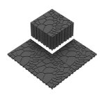 Dalles de sol - ideko - type classique - 30 x 30 cm - clipsables - �cologiques en pp gris