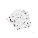 Dalle de sol pvc - resteq - 30x30 cm - noir et blanc - lot de 4 - auto - adh�sives et �tanches