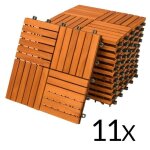 Dalles de terrasse en bois dacacia pour 1m� - fixation par clips - deuba