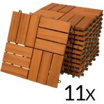 11x dalles de terrasse en bois dacacia mosa�que 30x30cm dalle clipsable 1m� balcon jardin ext�rieur