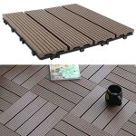 Dalle de terrasse bois composite keluodae - classic marron - 11 pi�ces 30 x 30 cm