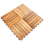 Dalles de terrasse en bois planches � embo�tement carr� jardin patio balcon bois acacia lame terrasse ...