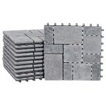 Dalles de terrasse clipsables dalles de sol balcon terrasse en pierre naturelle avec base plastique 11 ...