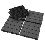 Dalles de terrasse en composite - daromigo - 30x30 cm - anthracite - lot de 11 pi�ces - couverture 1 ...