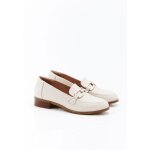 Damart - mocassins en cuir - blanc cass�