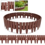 Daromigo 10 pi�ces bordure de pelouse aspect bois bordure de parterre plastique pour jardin 2. 8m marron ...