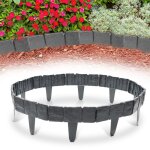 Daromigo 10 pi�ces bordure de pelouse effet pierre bordure de parterre plastique pour jardin 2. 5m anthracite ...