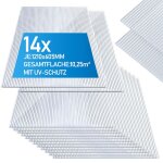 Daromigo 14x plaques de polycarbonate creux 4mm 121x605cm d�coupe 1025m� r�sistant uv plaques � double ...